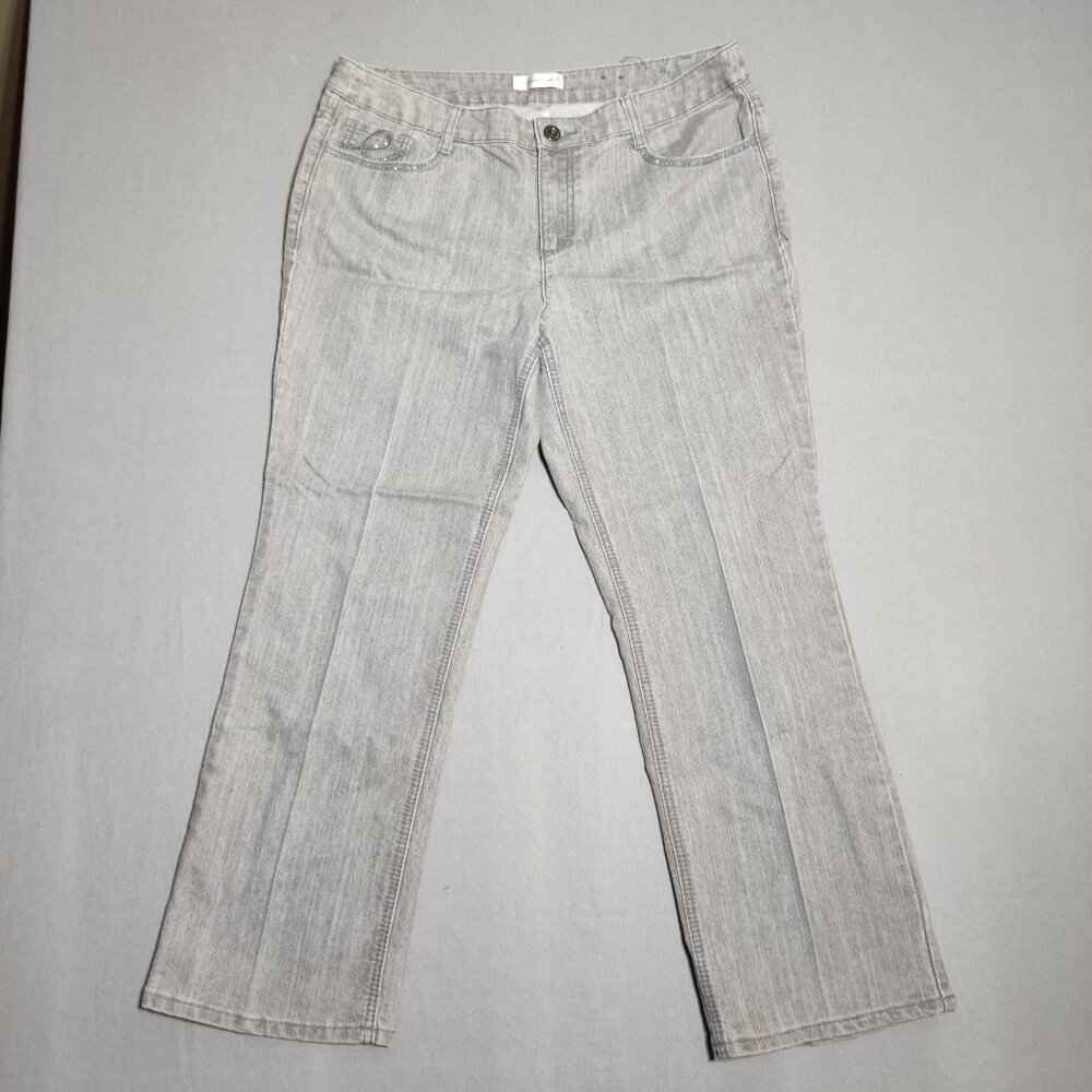 Christopher & Banks jeans women's size 12 medium washed grey colour straight leg